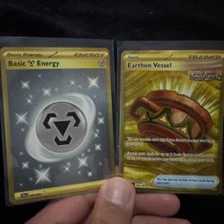 Pokemon Gold Cards Basic Metal Energy & Earthen Vessel