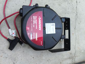 Husky 50 ft. Retractable Cord Reel with triple tap