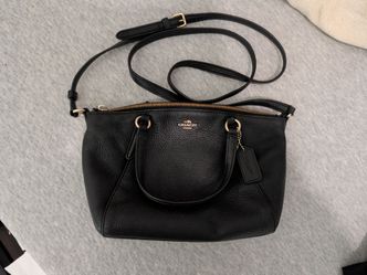 Coach Small Kelsey Satchel Black Pebbled Leather Crossbody Bag