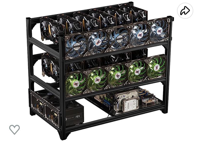 12 GPU Aluminum Stackable Open Air Mining Multi Graphics Card Computer Case