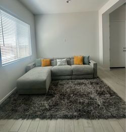 Gray Powered  Tweed Textured Couch  600.00 OBO