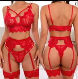 Sexy Lingerie Woman Sex Bra Set And Garter Lingerie Lace G-String Seamless Bralette Panty Female Underwear Erotic Sleepwear Set