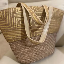 Summer Bag Purse Linen Straw Hobo Shopper 