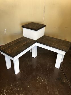 Wooden corner bench