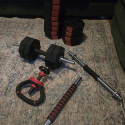 Weight Plate And Bar Set.  Reasonable Offer Accepted 