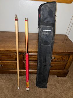 2-Piece Billiard Pool Cue Stick with ProSport Soft Case