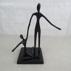 Vintage Modernist Bodrul Khalique Ballet Dancers Metal Statue-10 1/2"
