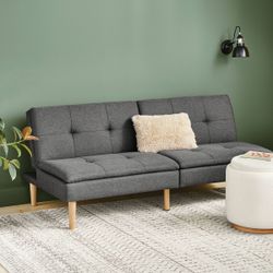Dorm Tufted Futon Sofa Dark Gray - Room Essentials