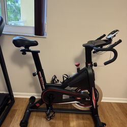 DMASUN Stationary Bike Exercise At Home Bike With Display Seat Tablet Holder 