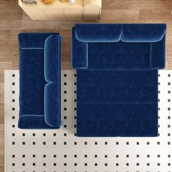 Sofa Bed, 3-in-1 Convertible Couch with Pull Out Bed,Velvet Loveseat Futon for Living Room Bedroom,Pull Out Sofa for Small Spaces,RV or Apartment Use 