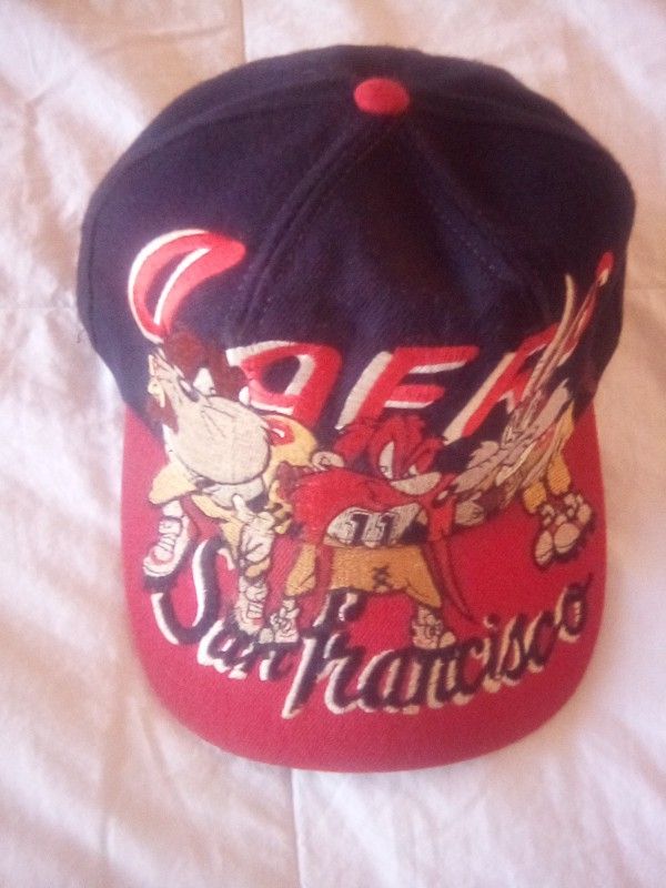 Vintage 1990's Team NFl San Francisco 49ers Snapback Looney Tunes Cartoons Characters Embroidered On Front Located In Palm Springs Ca