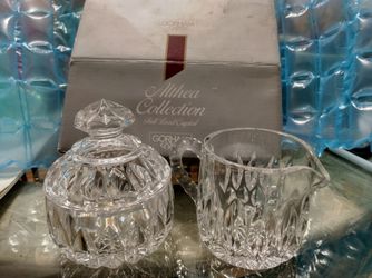 Gorham Althea Lead Crystal Sugar And Cream Set