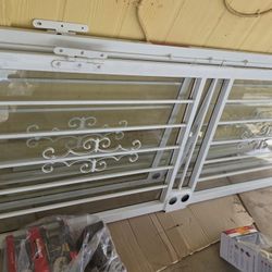 Security Steel Doors With Tempered Glass