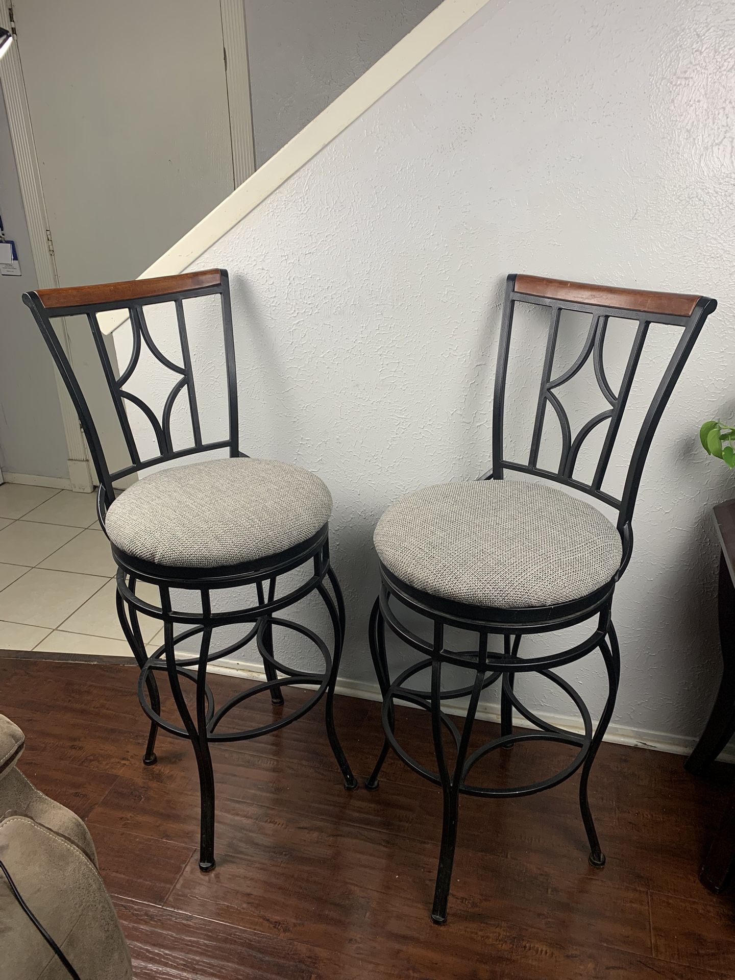 Black Bar Stools - Newly Upholstered