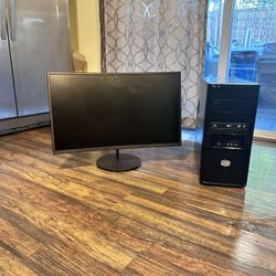 Sceptre C248W 24" Curved 75Hz Gaming LED Monitor and Cooler Master Elite 335U Must Take Both 