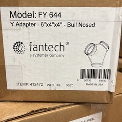 Y adaptor, Fan tech 6”x4”x4”, NIB
