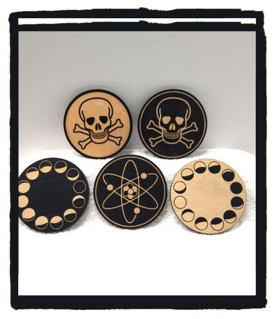 ☠️ Twisted Spiral ☠️ Wooden Drink Coasters - 5 Piece Set