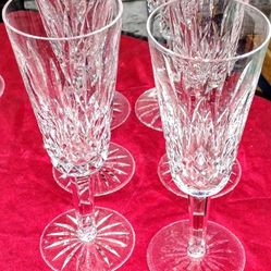 Vintage 1950s Waterford Crystal Flutes Set Of 2