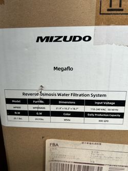 MIZUDO Megaflo 800GPD Reverse Osmosis Water Filter