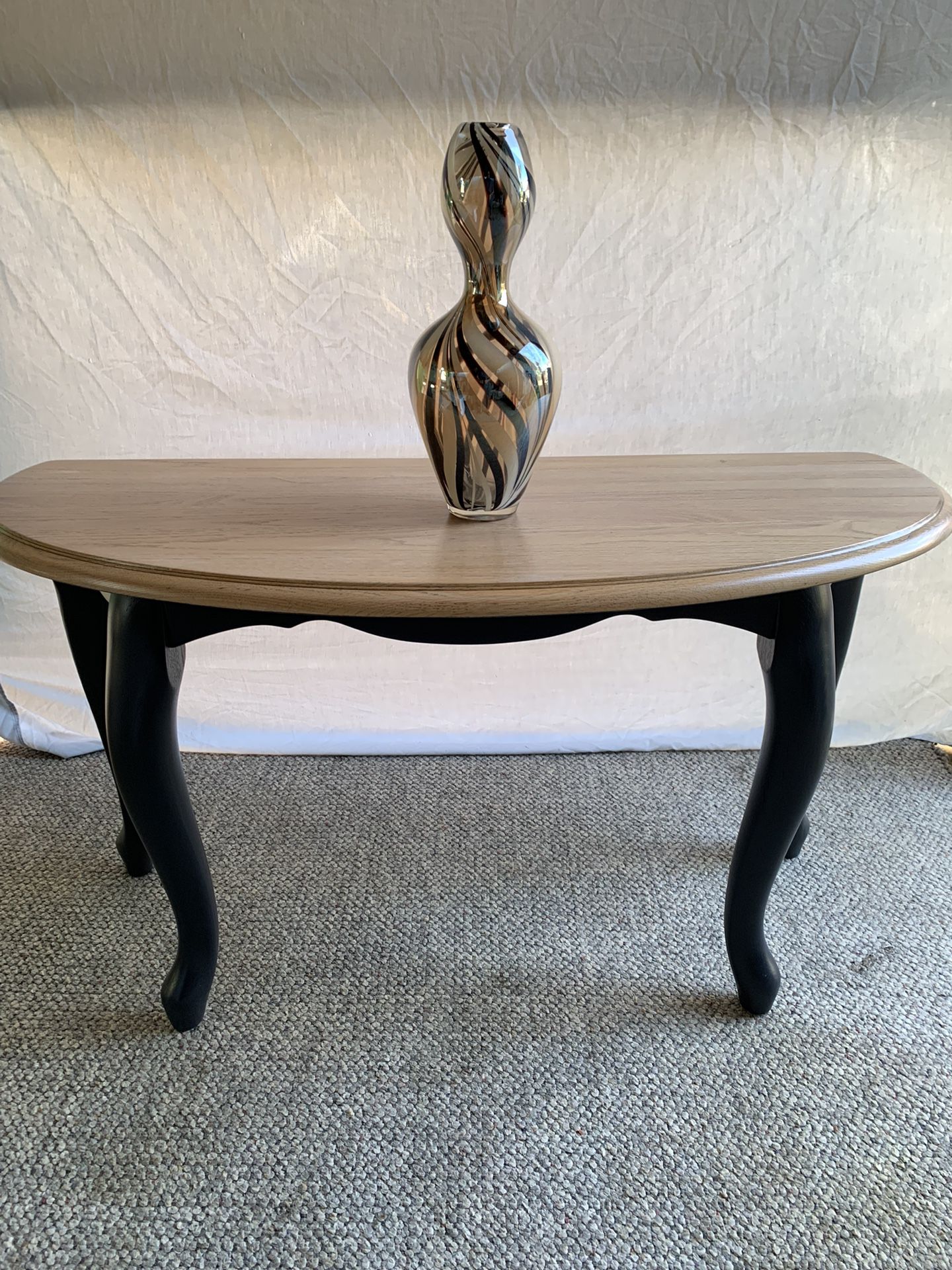 Wooden Console Half-Round Table