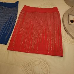 Blue And Pink Skirt Size Medium Two Sets 