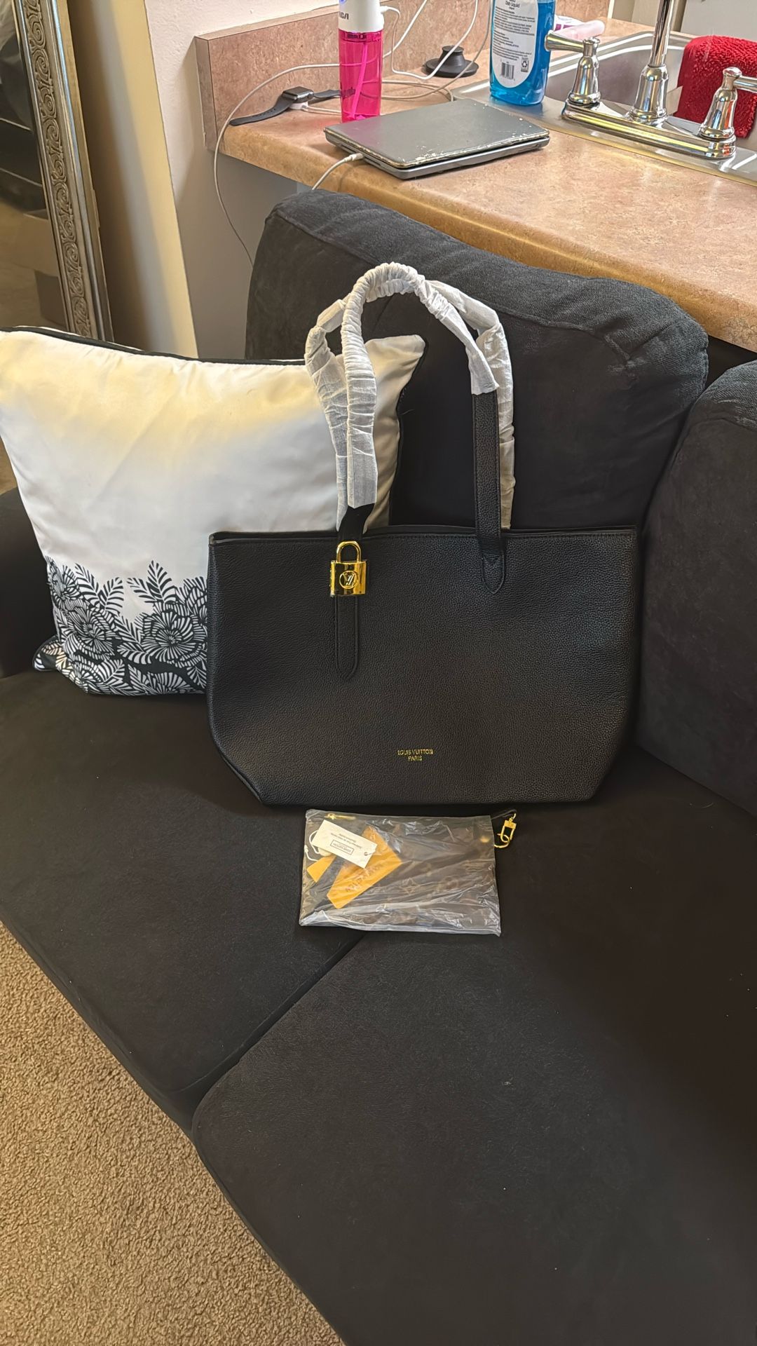 Leather Tote With Wristlet