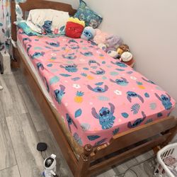 Twin size wooden bed 