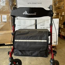 Walker for Seniors and Adults, All Terrain Walker with seat, Lightweight Foldable Aluminum Rolling Walkers.