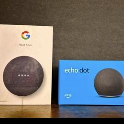 🔥Bundle: Google Nest Mini (2nd Gen) & Amazon Echo Dot - Smart Home Assistants