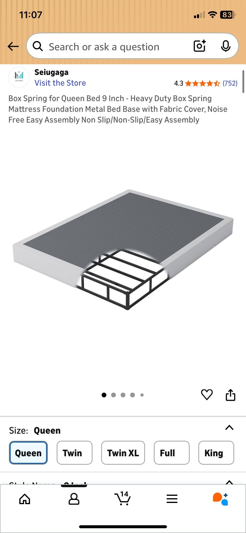 9 Inche Box Spring Queen size