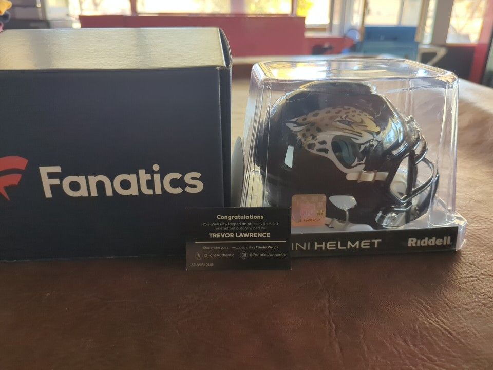 Trevor Lawrence Signed Mini Fanatics Helmet Inscription