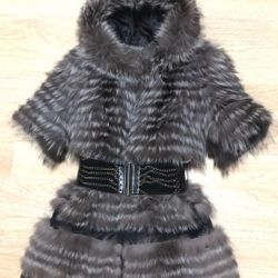 Grey Genuine Fox Fur Jacket/Vest