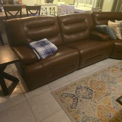 Like New Electric Couch 3 Piece. Real Leather