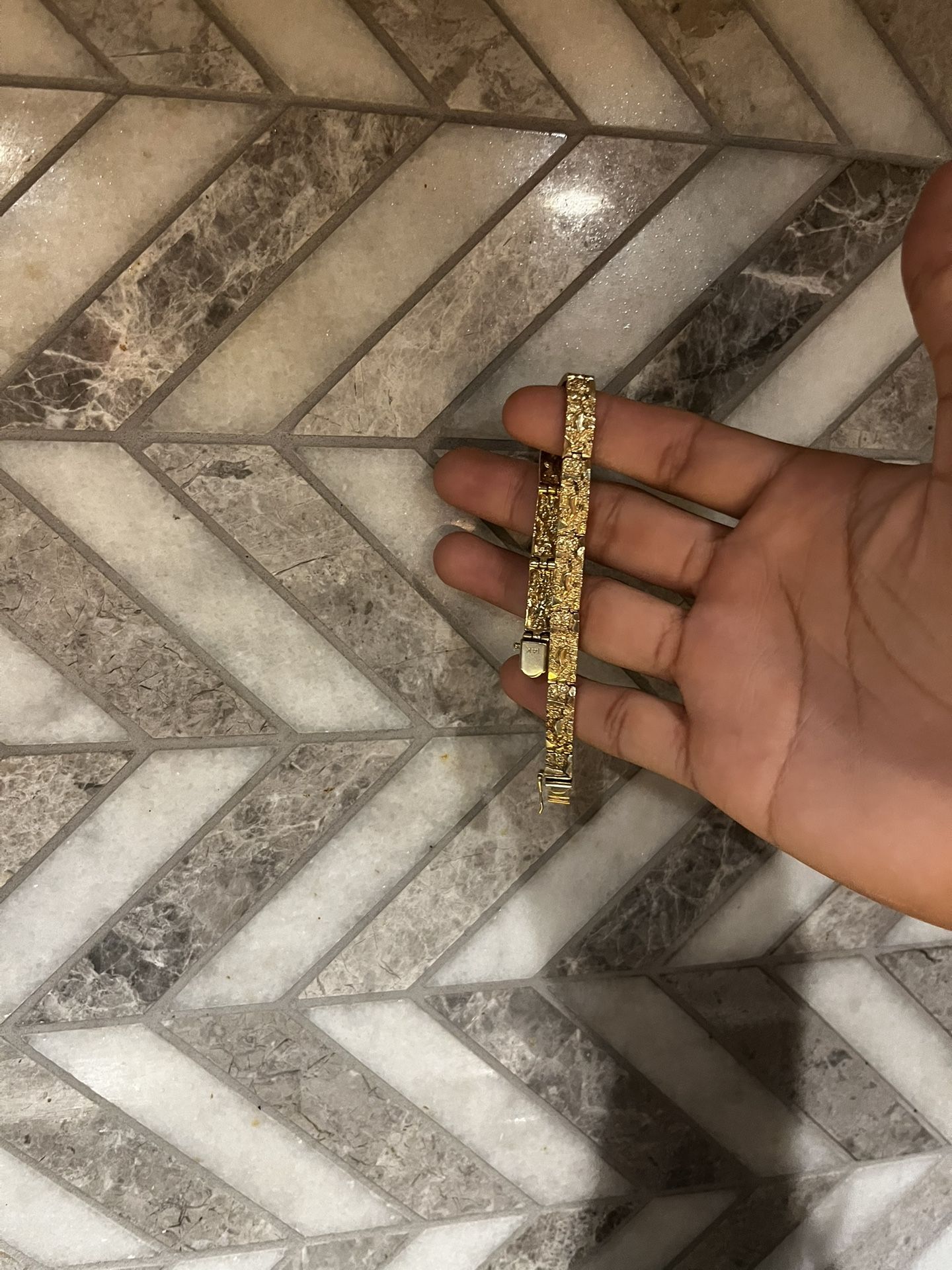 14k Solid nugget Bracelet 