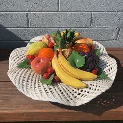 Capodimonte Large Ceramic Fruit Topiary Basket