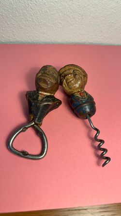 1930's , Vintage bar tools ( drunken men ) wooden