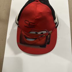 Disney       Cars  mc  Queen  lighting   Cap  design  red  SnapBack  style   Hat