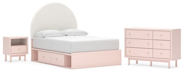 Wistenpine Blush Full Storage Bed, Dresser and Nightstand