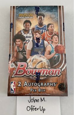 2025/26 Bowman Basketball NBA/NCAA Hobby Box 2 Autographs Per Box NEW/SEALED