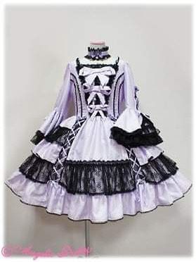 Japanese Lolita Designer Dress Angelic Pretty Cat's Masquerade OP, Choker, and Brooch set