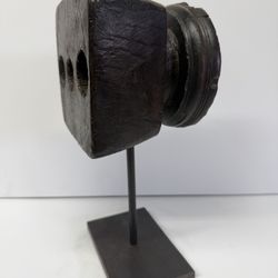 Antique Sculpture Bijni Seeder Mounted On Base Primitive Agriculture Tool India