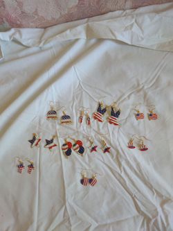 Patriotic dangling earrings