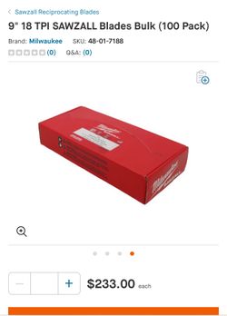 Milwaukee Sawzall blades (100 pk)