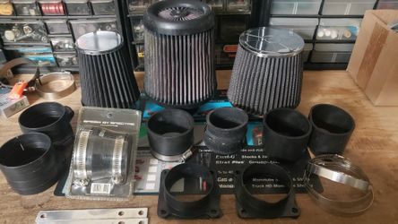 Misc. cold air kit filters and hardware - USED $40