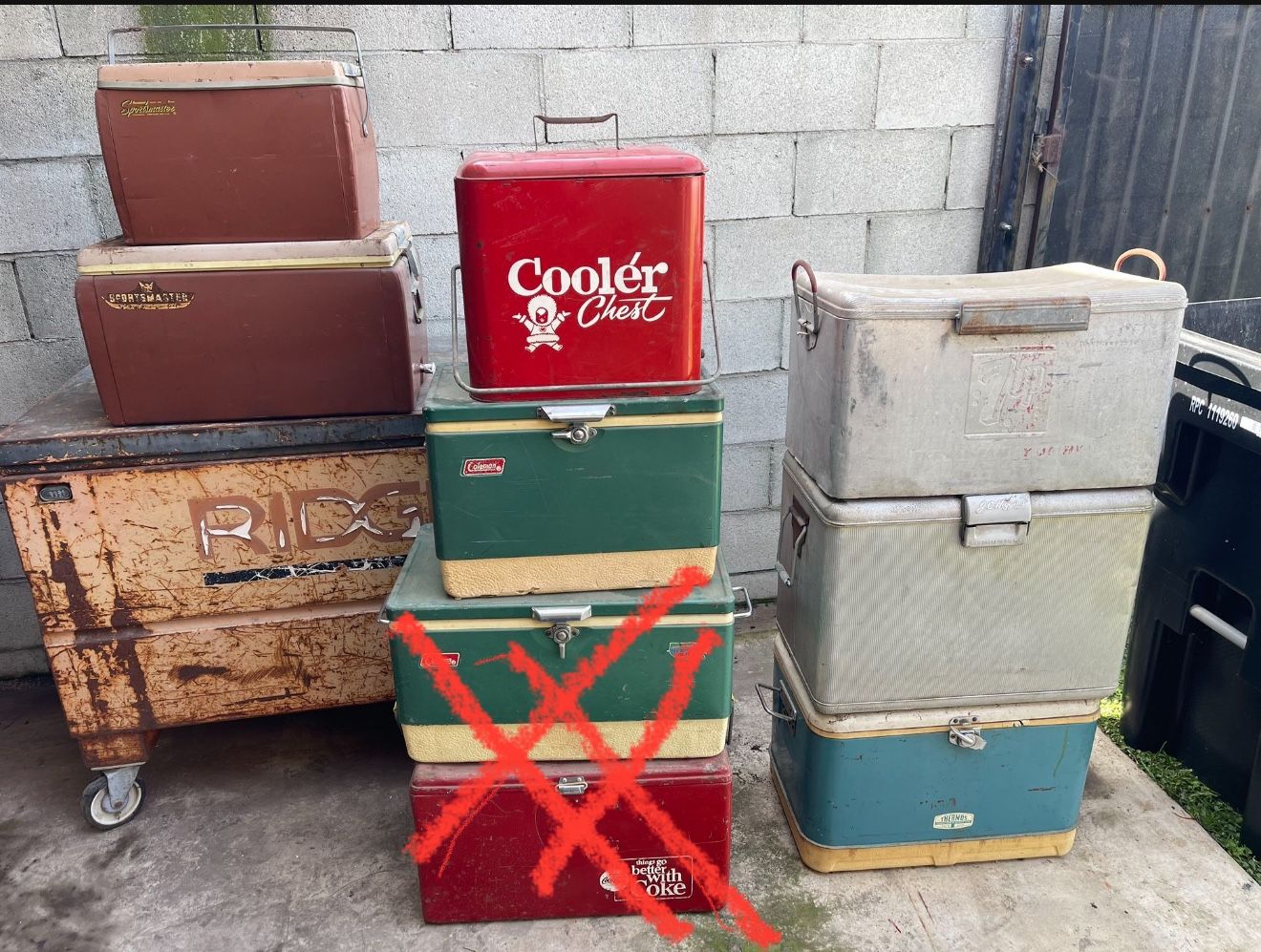 Vintage Coolers Ice Chest 