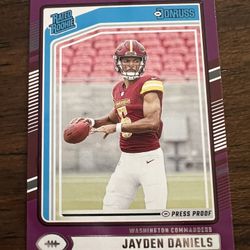 Donruss Rated Rookie Jayden Daniels Purple Rare Card NFL Rc Commanders Washington NFL