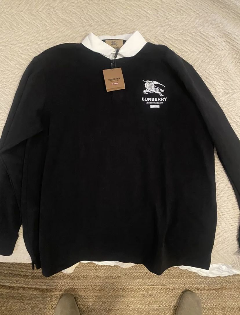 Supreme Burberry Rugby Polo Black XL