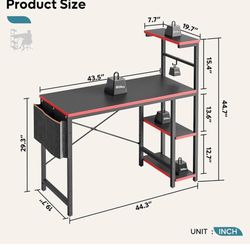 GTRACING Red & Black Gaming Chair + Desk Set.