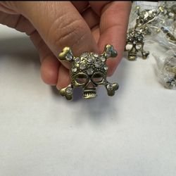 5 Rings Skull and Crossbones Statement Ring