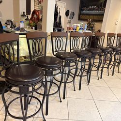 set of 8 beautiful heavy bar stools swivel sturdy durable high quality